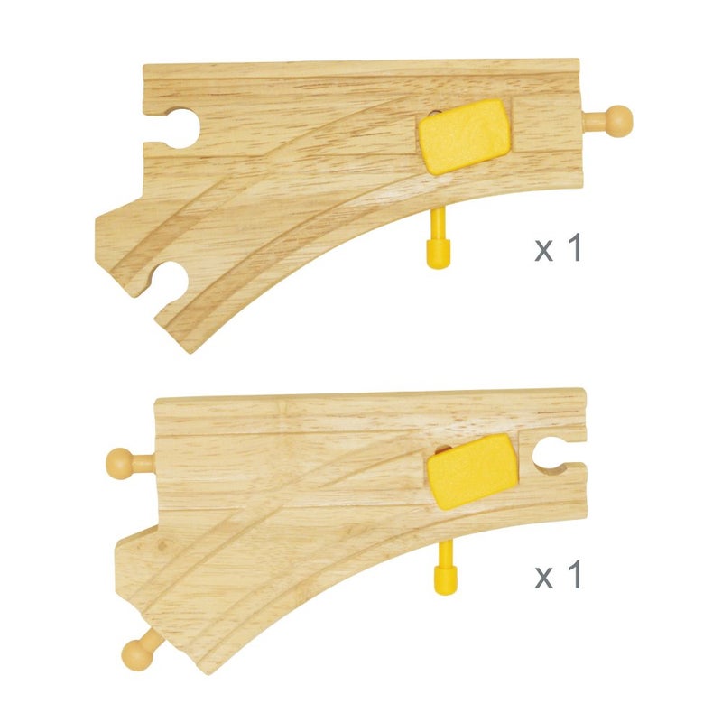 بيجيجز ريل مفاتيح Bigjigs Rail الميكانيكية (عبوة من 2) - العلامات التجارية الرئيسية الأخرى للسكك الحديدية الخشبية متوافقة - Image 2